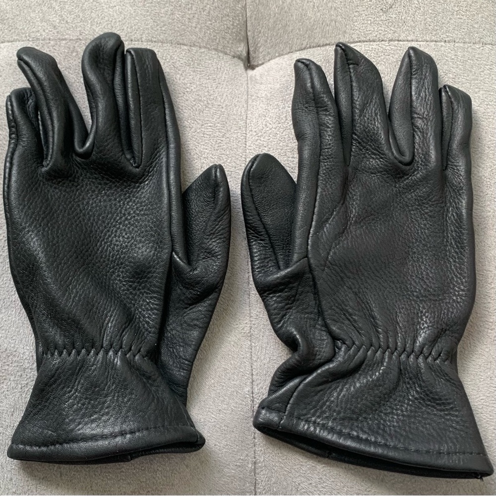 VINTAGE DEERSKIN BLACK LEATHER GLOVES LADIES SZ 6 MADE IN USA Luxury Leather - Picture 9 of 11